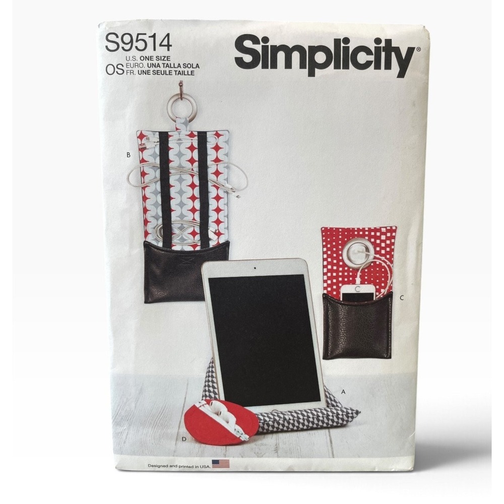 Simplicity Sewing Pattern Unisex OS Tech Accessories Tablet Stand S9514 Uncut